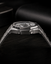 Silver Metal G-Shock GA-2100 Watch – Octagonal Bracelet