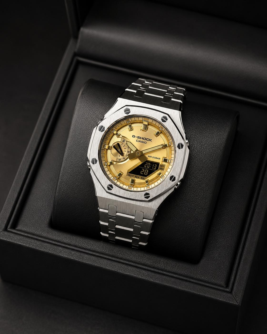 Gold Steel G-SHOCK GA-2100 Luxury Watch