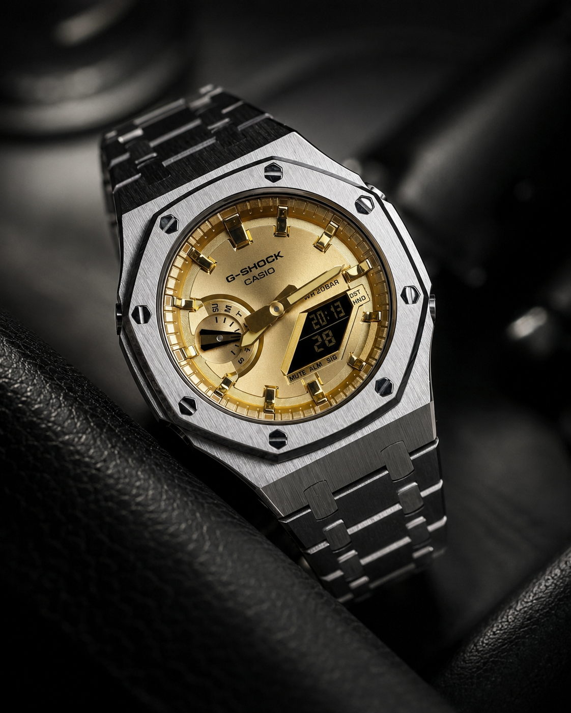 Gold Steel G-SHOCK GA-2100 Luxury Watch