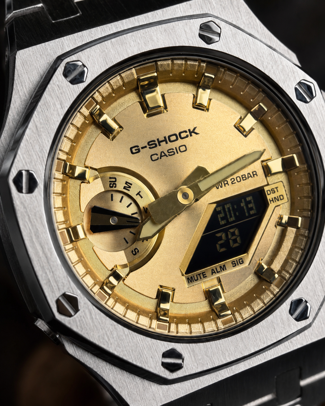 Gold Steel G-SHOCK GA-2100 Luxury Watch