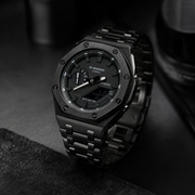 Obsidian Black GA-2100 Metal Watch — Stealth Edition