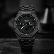 Obsidian Black GA-2100 Metal Watch — Stealth Edition