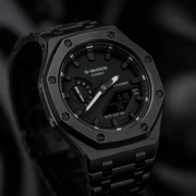 Obsidian Black GA-2100 Metal Watch — Stealth Edition