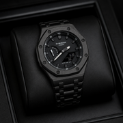 Obsidian Black GA-2100 Metal Watch — Stealth Edition