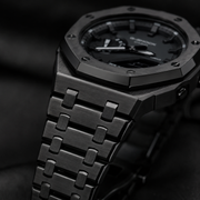 Obsidian Black GA-2100 Metal Watch — Stealth Edition