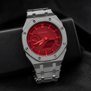 Red Steel CasiOak G-Shock GA-2100 Watch – Brushed Silver