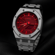 Red Steel CasiOak G-Shock GA-2100 Watch – Brushed Silver