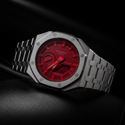 Red Steel CasiOak G-Shock GA-2100 Watch – Brushed Silver