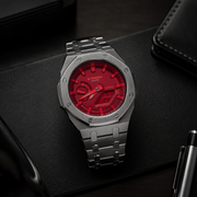 Red Steel CasiOak G-Shock GA-2100 Watch – Brushed Silver