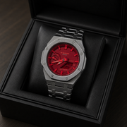 Red Steel CasiOak G-Shock GA-2100 Watch – Brushed Silver