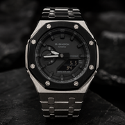 Obsidian Steel — Custom GA-2100 Metal Mod Watch | Made To Order