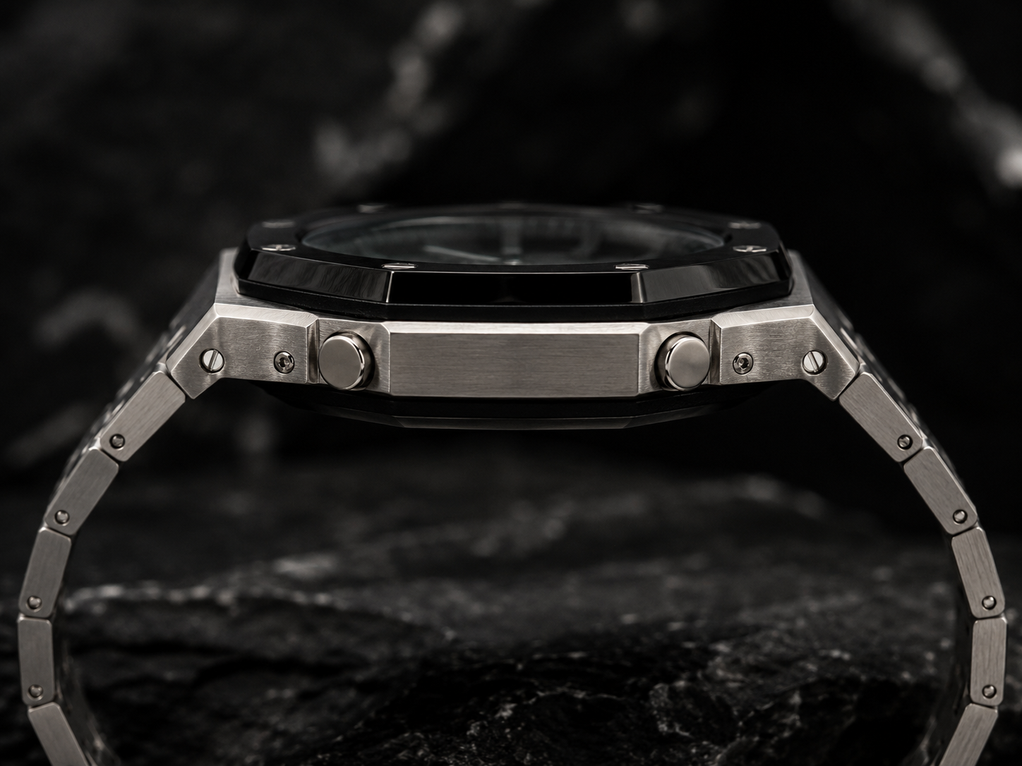 Obsidian Steel — Custom GA-2100 Metal Mod Watch | Made To Order