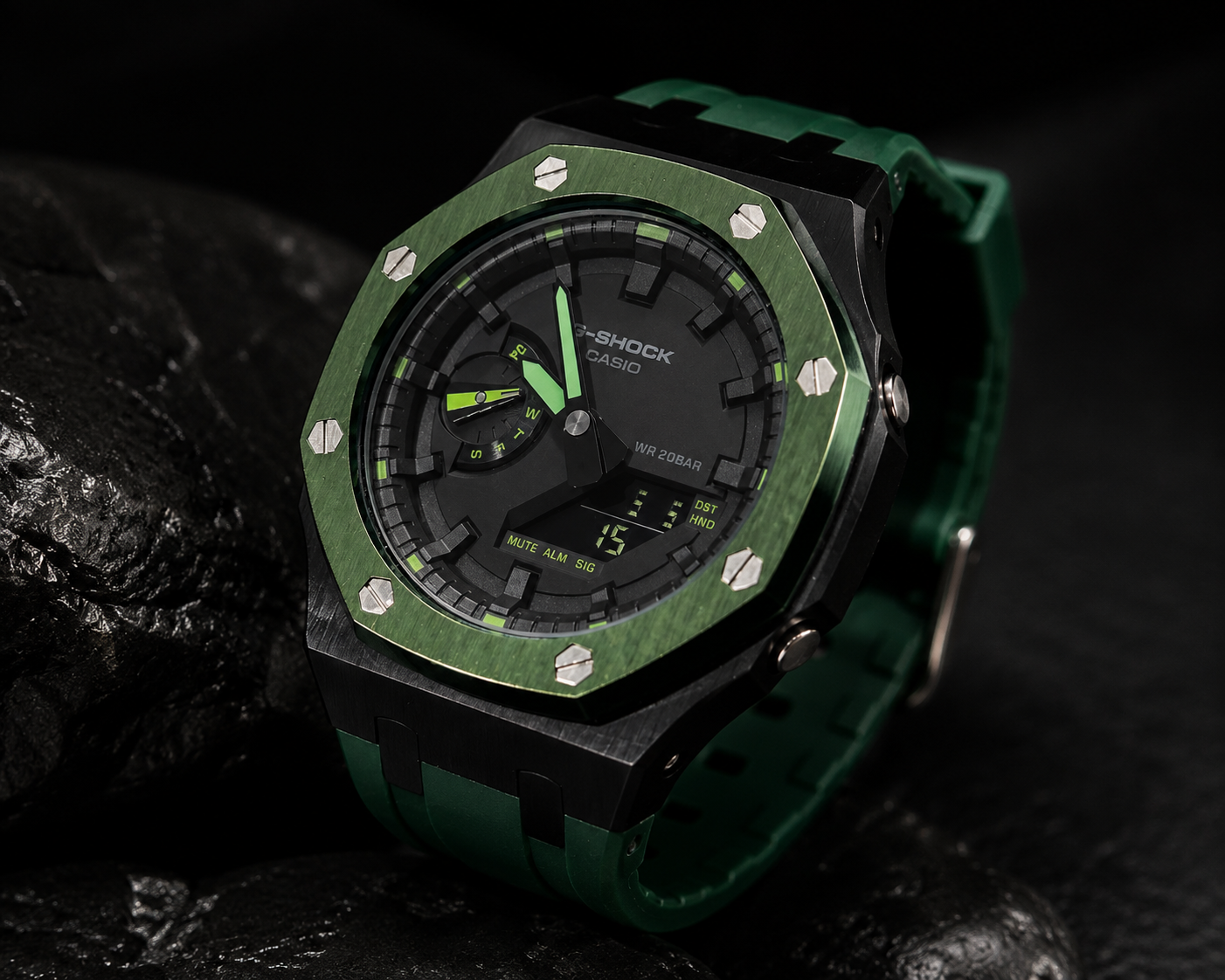 Emerald Phantom — Custom G-SHOCK GA-2100 Watch | Made to Order