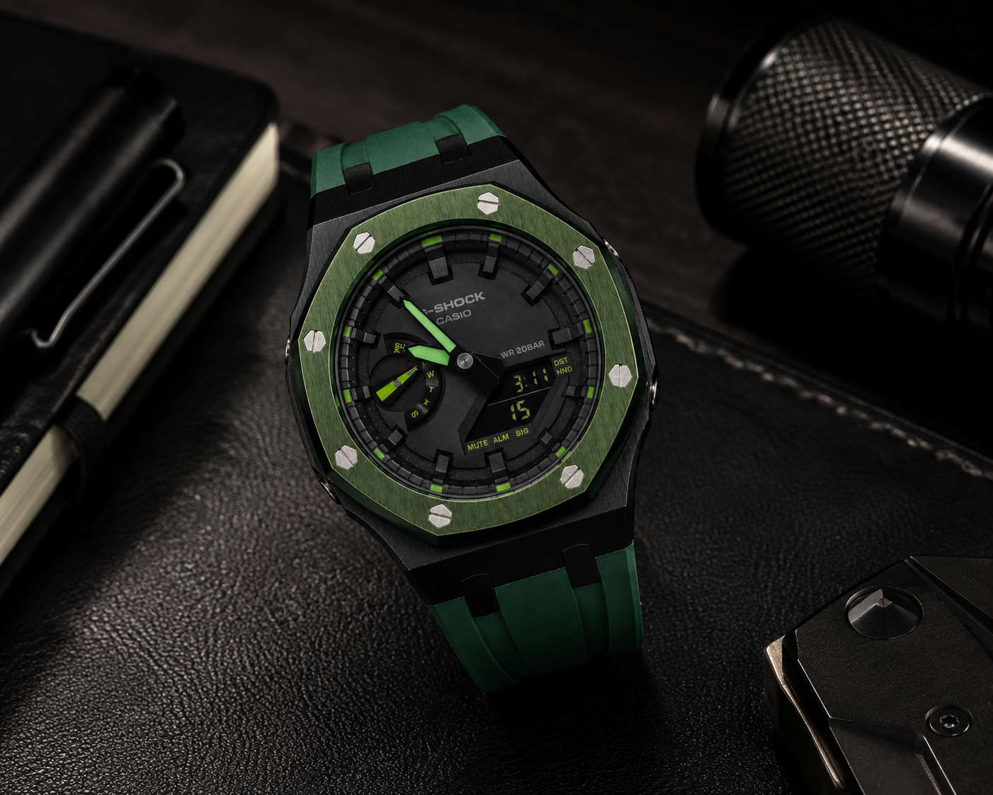 Emerald Phantom — Custom G-SHOCK GA-2100 Watch | Made to Order